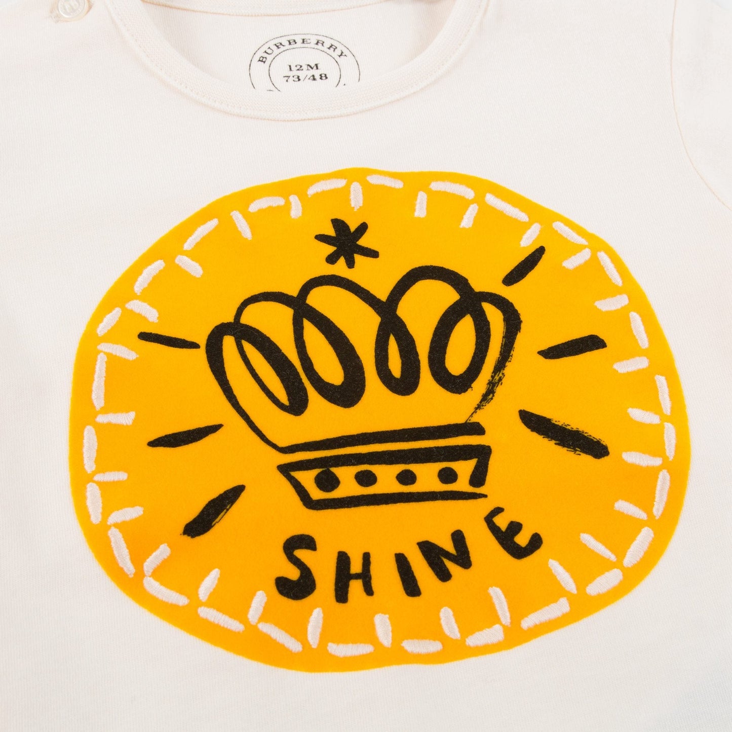 Baby  Girls  Natural  White  Cotton   T-shirt