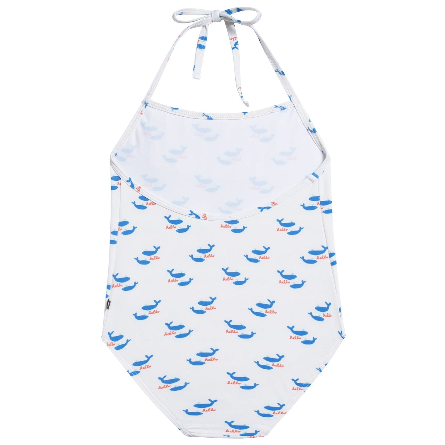 Girls White & Whales Halter Bathing Suit