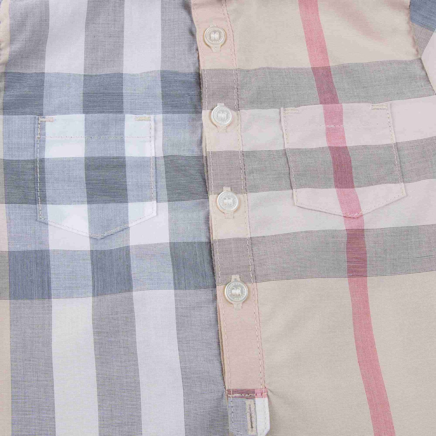 Baby  Beige   Checked  Cotton  Romper