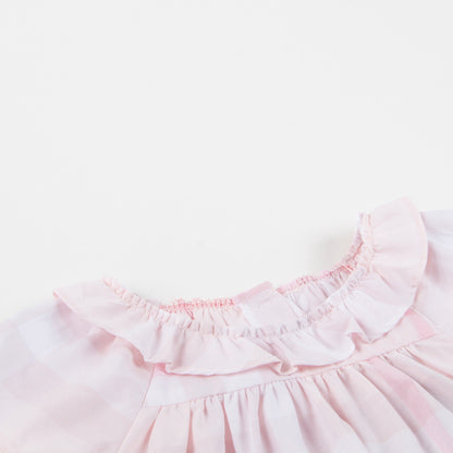 Baby  Girls  Ice  Pink   Cotton  Check   Dress