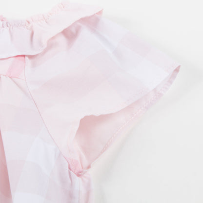 Baby  Girls  Ice  Pink   Cotton  Check   Dress
