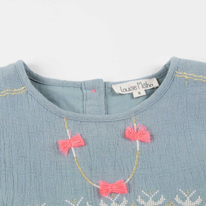 Girls Silver Blue "Numidie" Dress