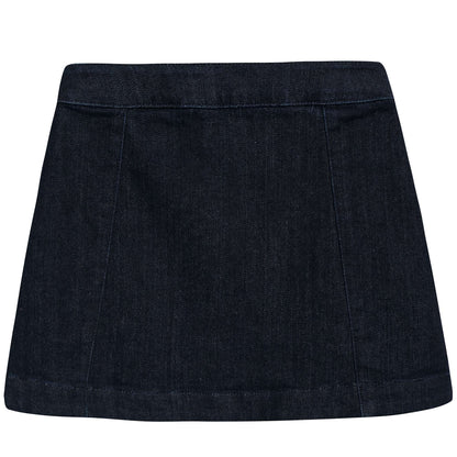 女童蓝色棉刺绣短裙