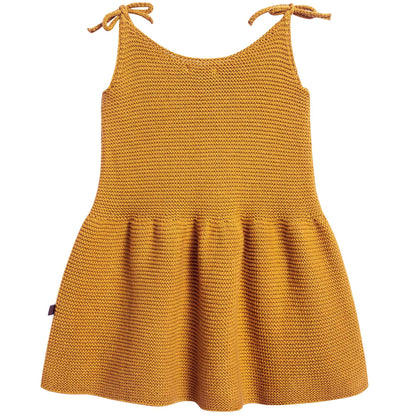Baby Girls Ochre Cotton Tie Strap Dress