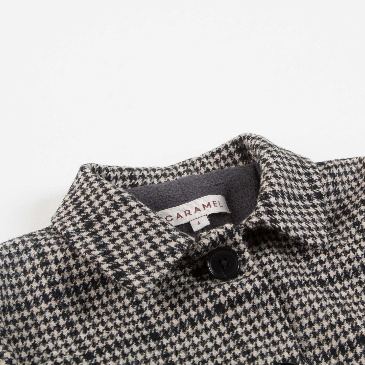 Baby  &  Girls  Black  Houndstooth   Wool  Coat