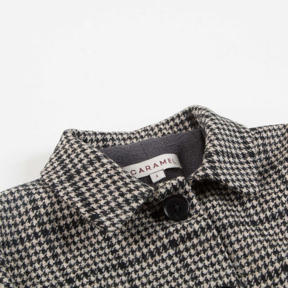 Baby  &  Girls  Black  Houndstooth   Wool  Coat