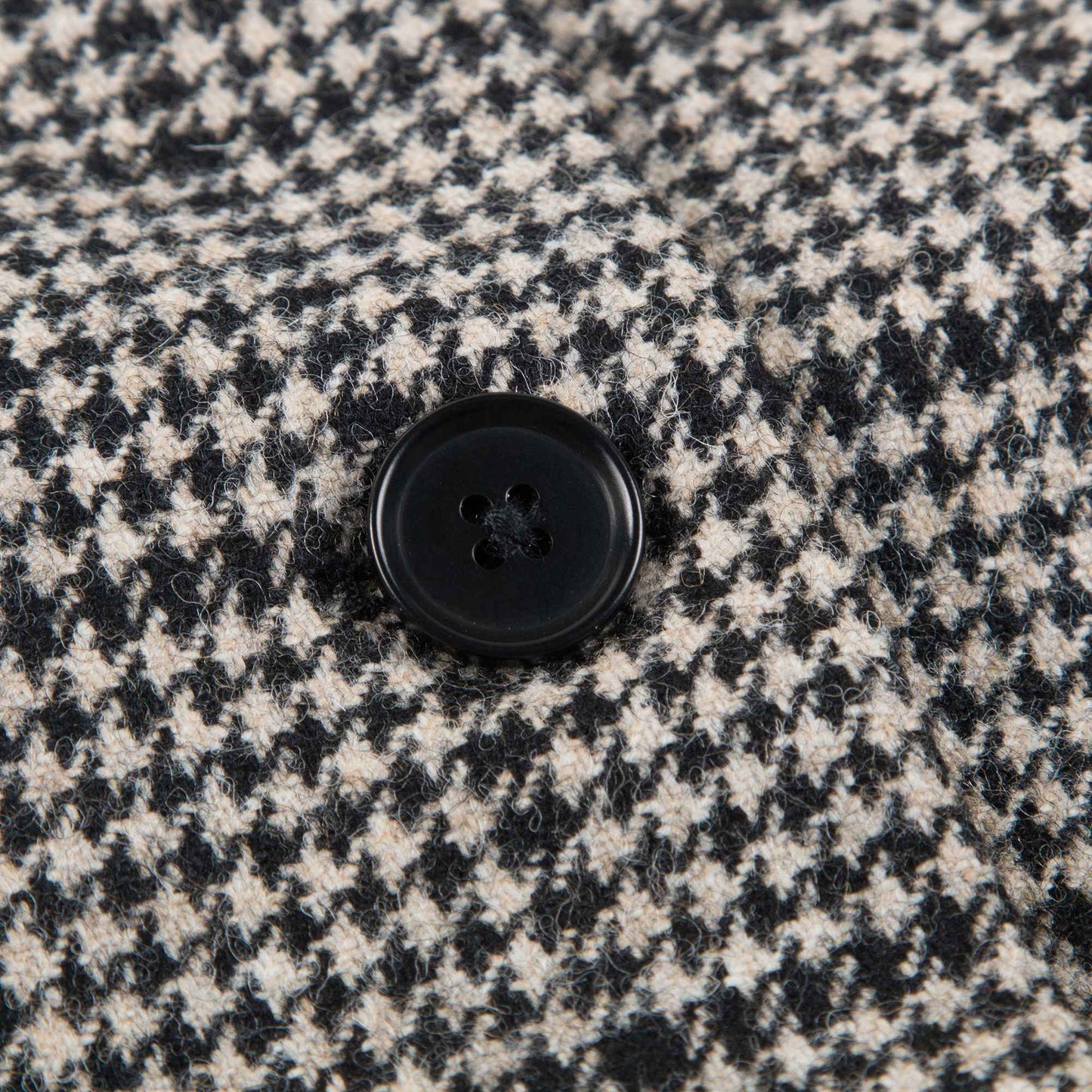 Baby  &  Girls  Black  Houndstooth   Wool  Coat