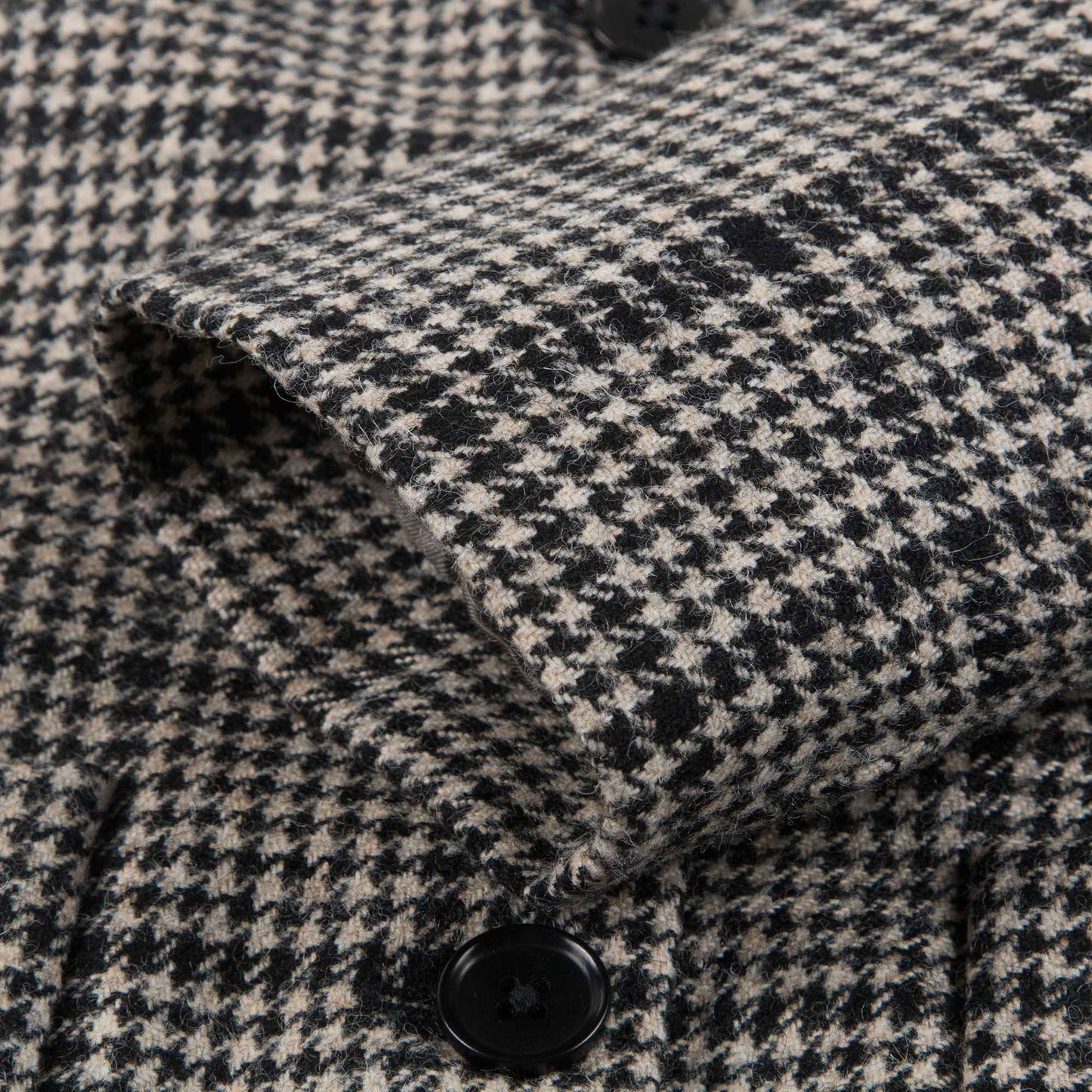 Baby  &  Girls  Black  Houndstooth   Wool  Coat