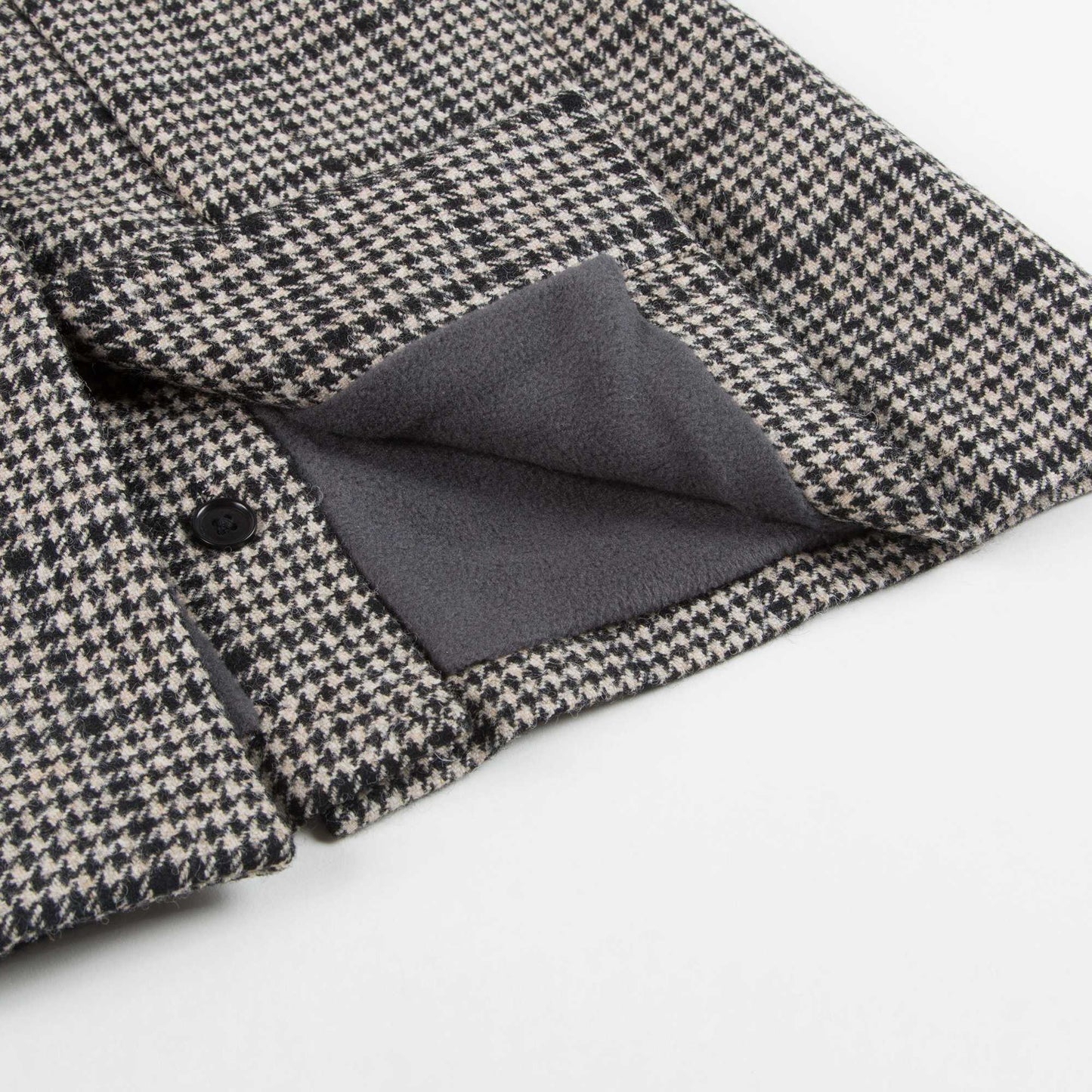 Baby  &  Girls  Black  Houndstooth   Wool  Coat