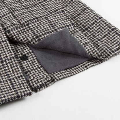 Baby  &  Girls  Black  Houndstooth   Wool  Coat