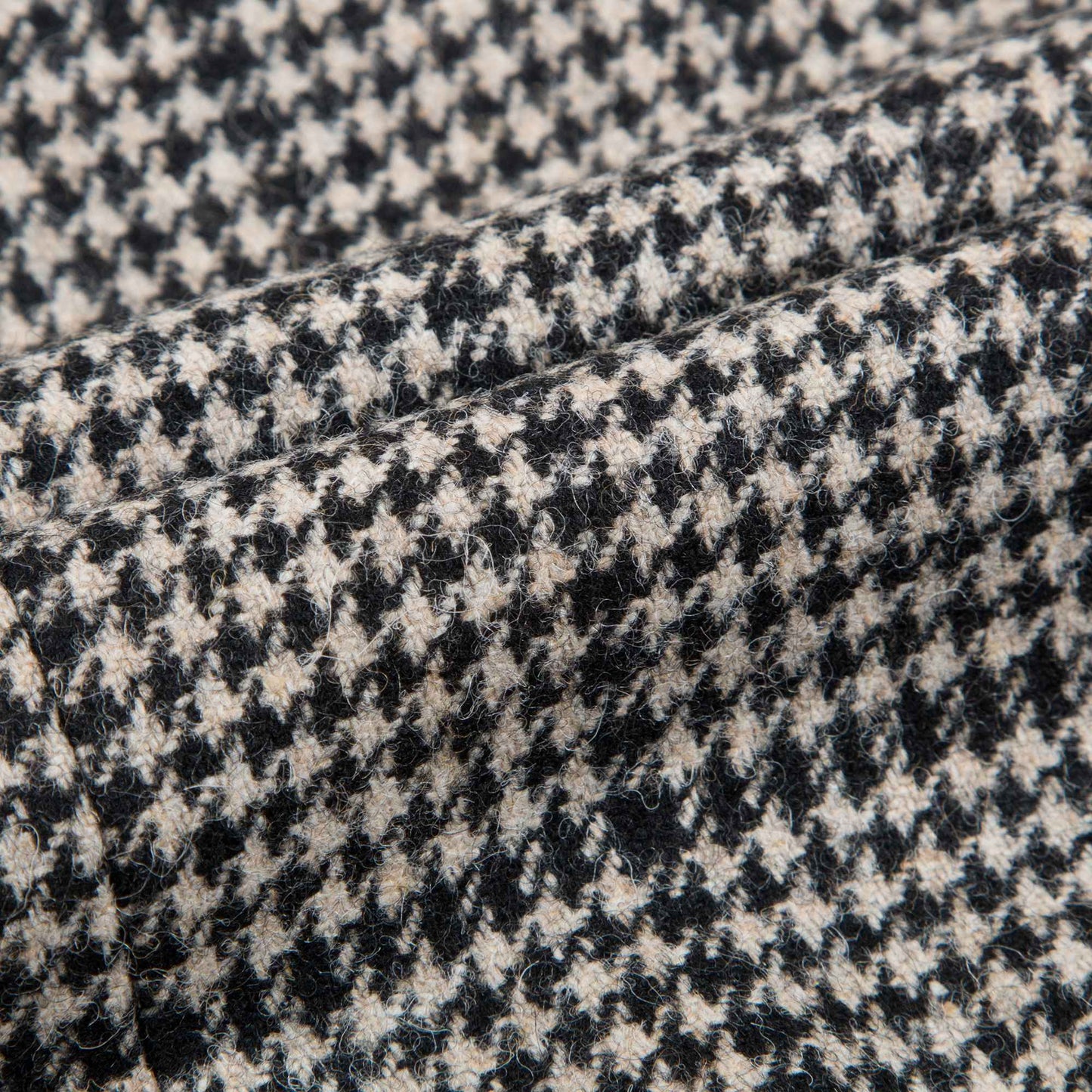 Baby  &  Girls  Black  Houndstooth   Wool  Coat