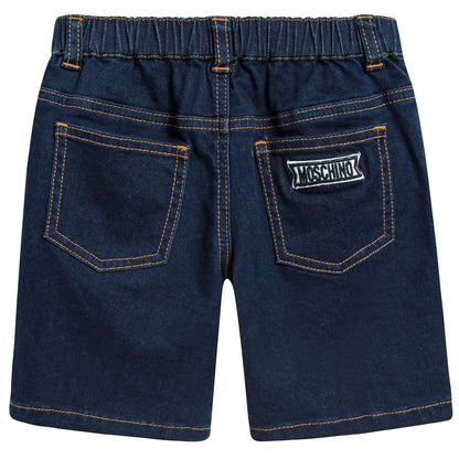 Baby Girls & Boys Dark Blue Cotton Shorts