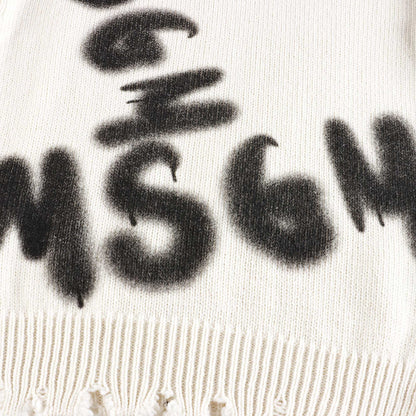 儿童白色Logo羊毛毛衣