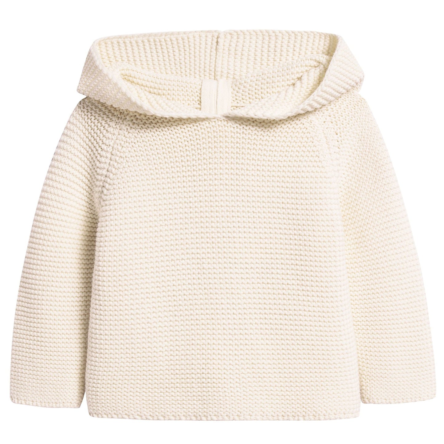 Girls White Cotton Bunny Hoodie