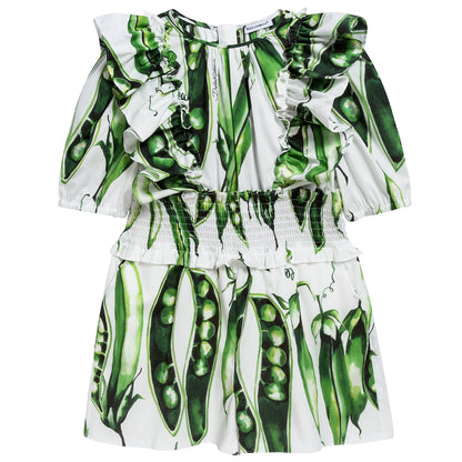 Girls Green 'Piselli' Cotton Playsuit