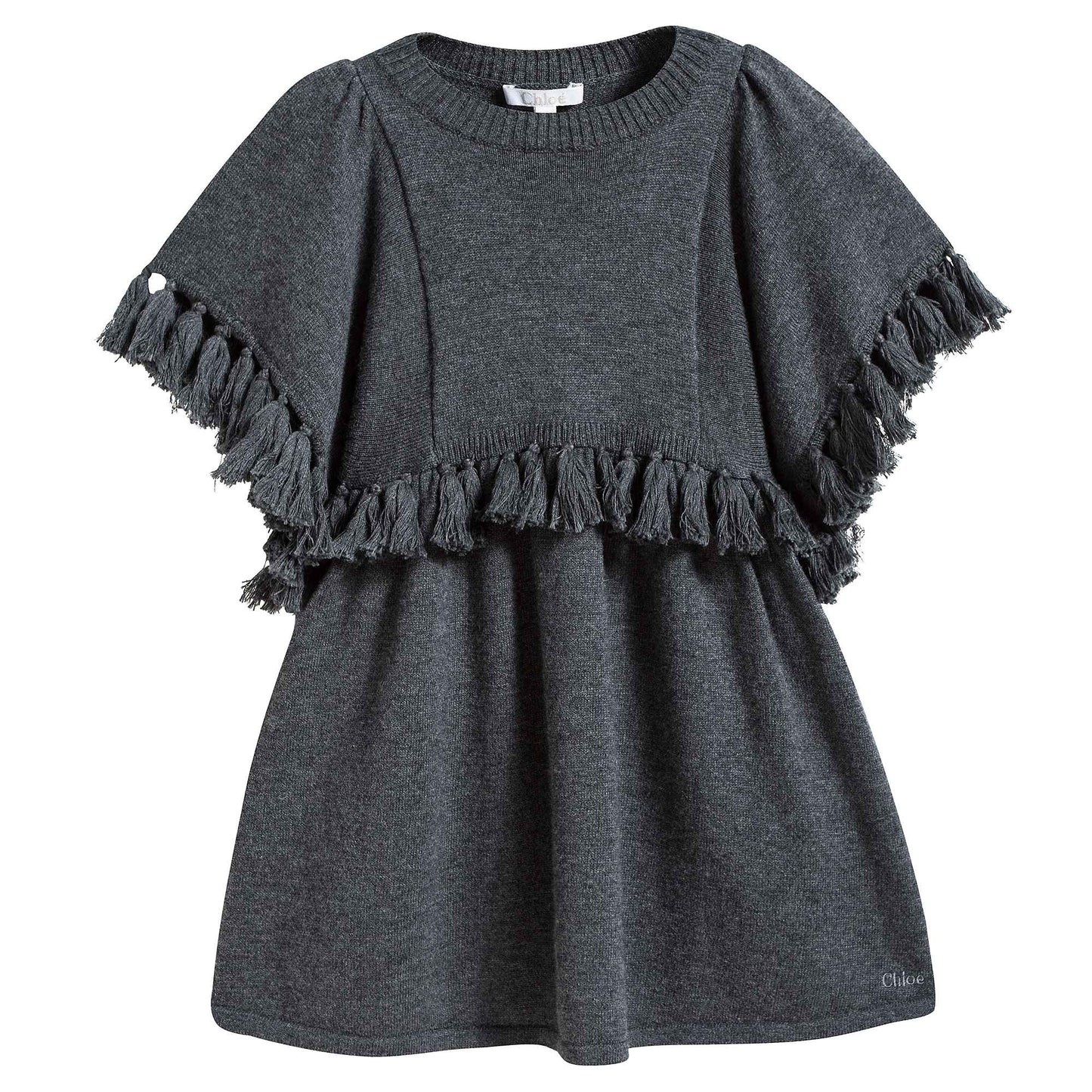 Girls Grey Knitted Dress