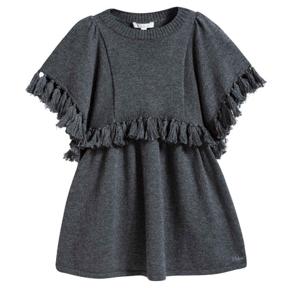 Girls Grey Knitted Dress