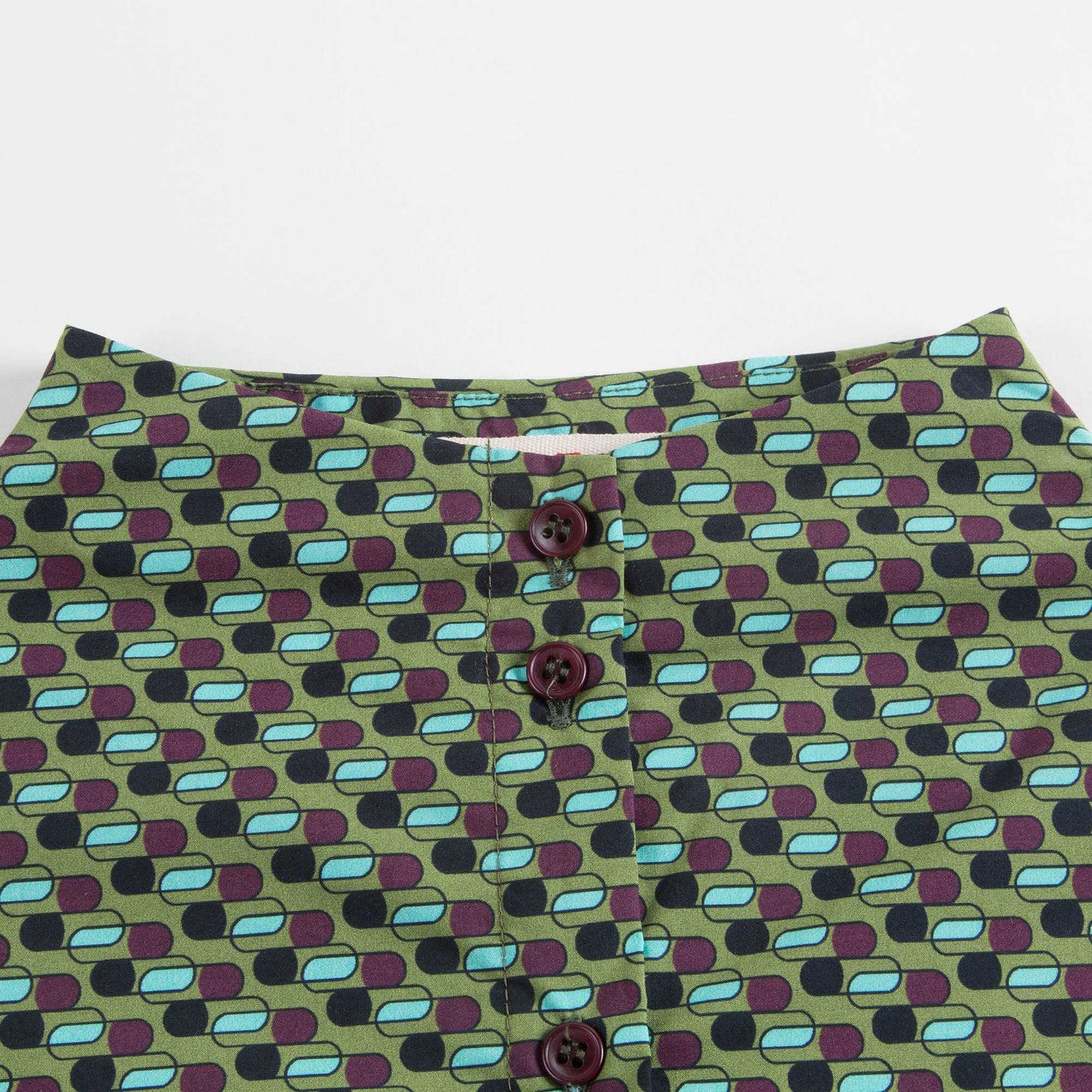 儿童绿色立领衬衫