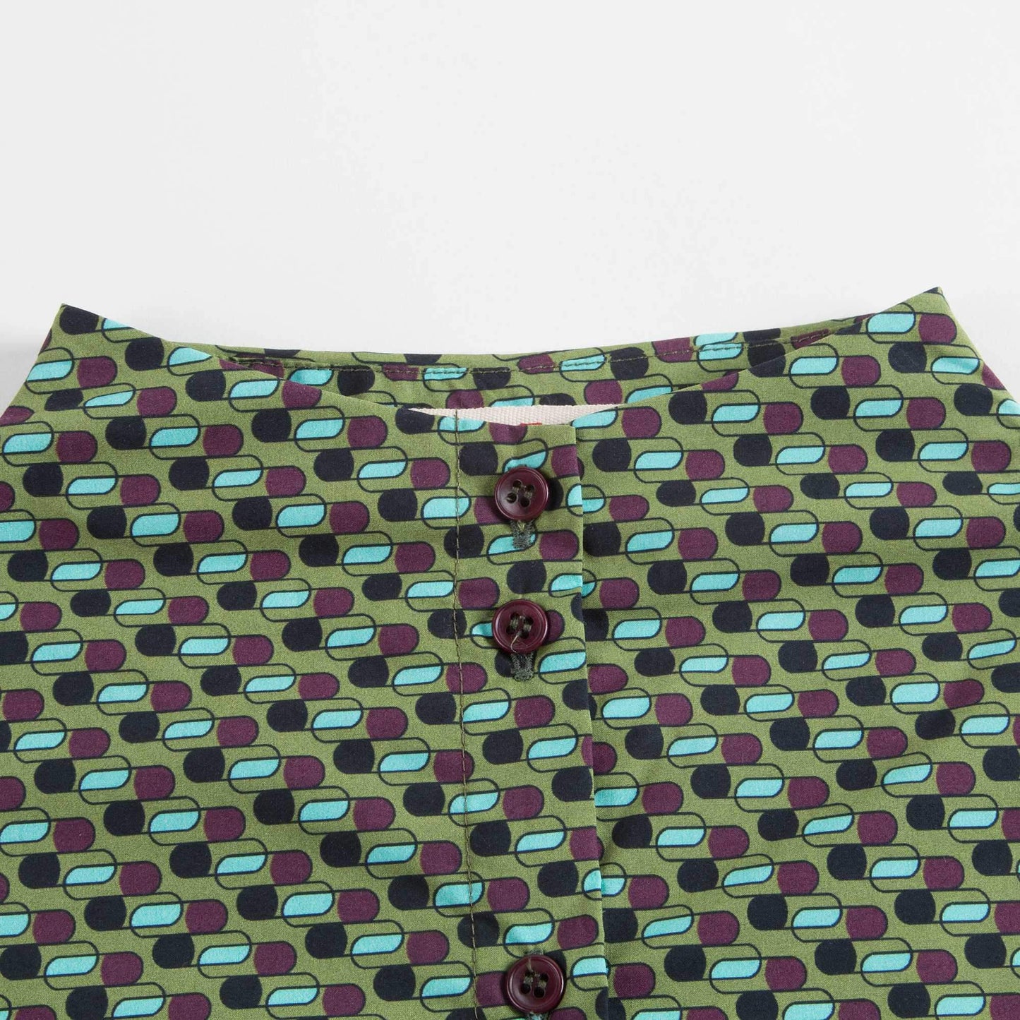 儿童绿色立领衬衫