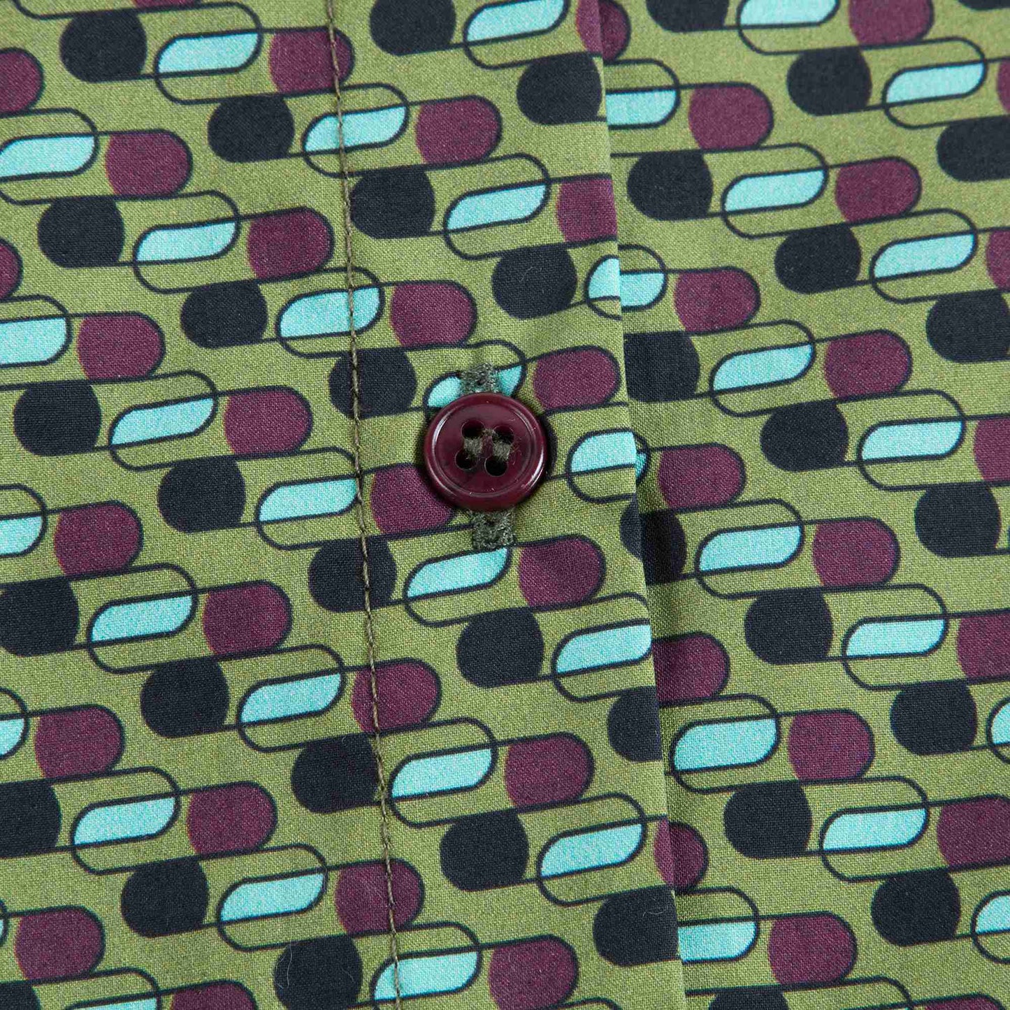 儿童绿色立领衬衫