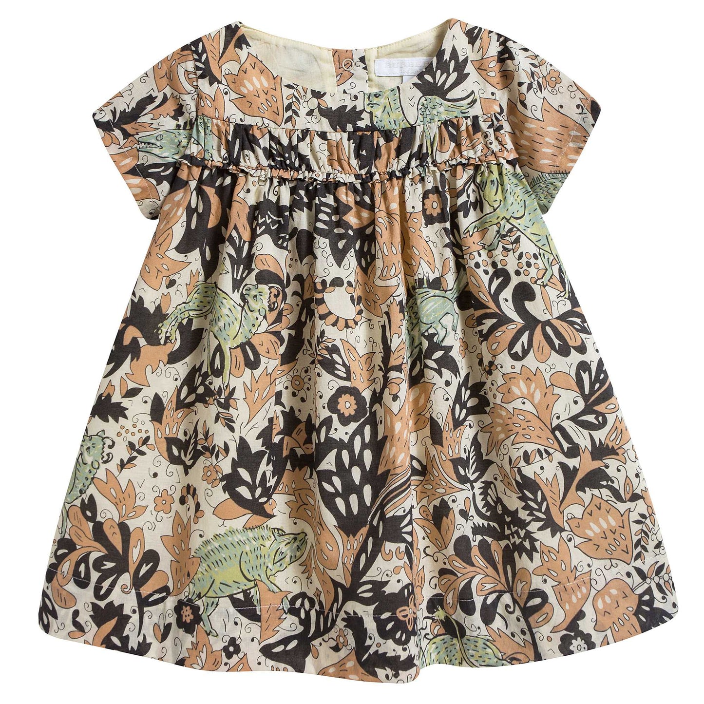 Baby Girls Multicolor Beasts Printed Dress