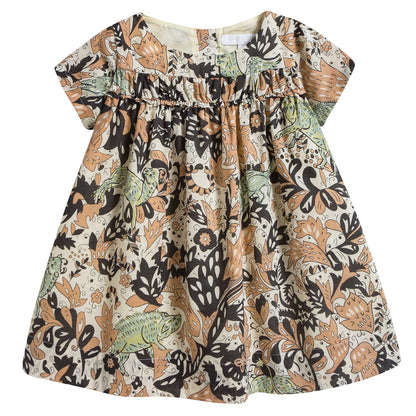 Baby Girls Multicolor Beasts Printed Dress