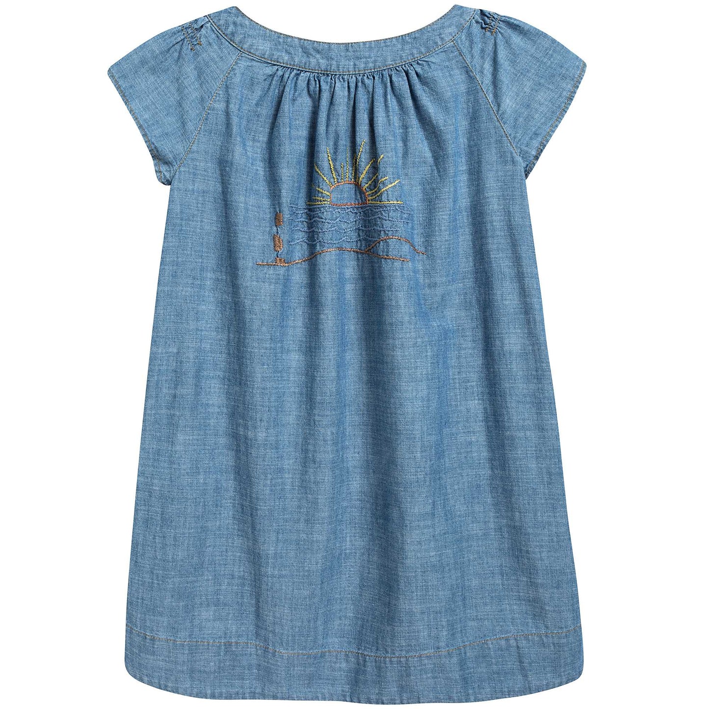 Girls Blue Embroidery Dress