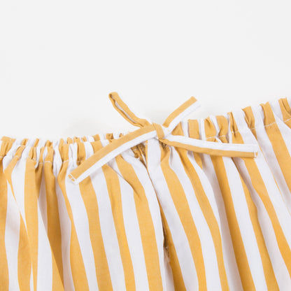 Baby Girls Yellow Stripe Cotton Woven Dress