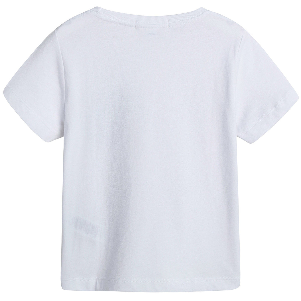 Boys White T-Shirt With Check Pocket