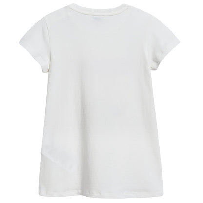 Baby Girls White Printed Logo Dress