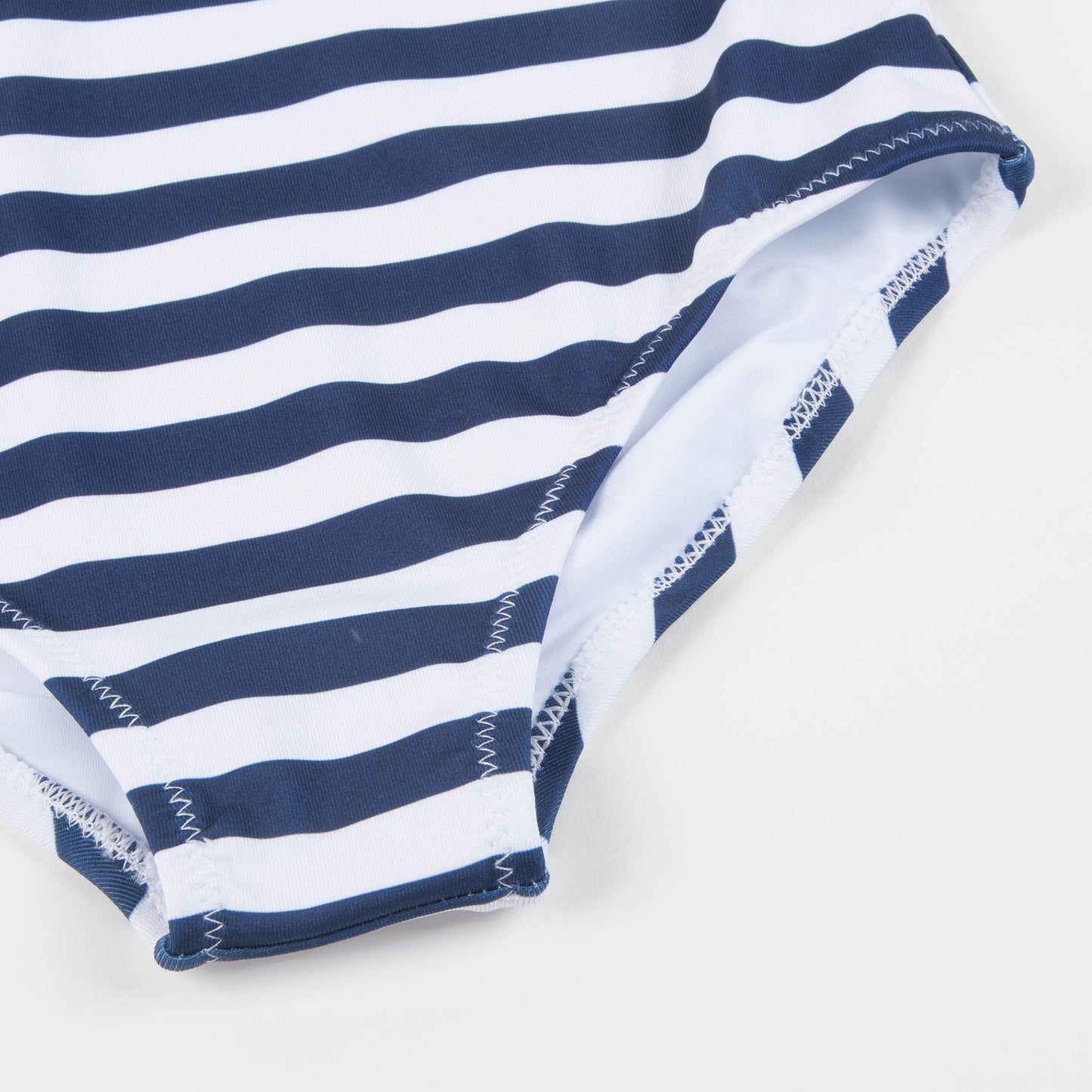 Girls Blue Striped Bathing Suit