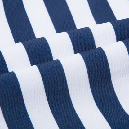 Girls Blue Striped Bathing Suit