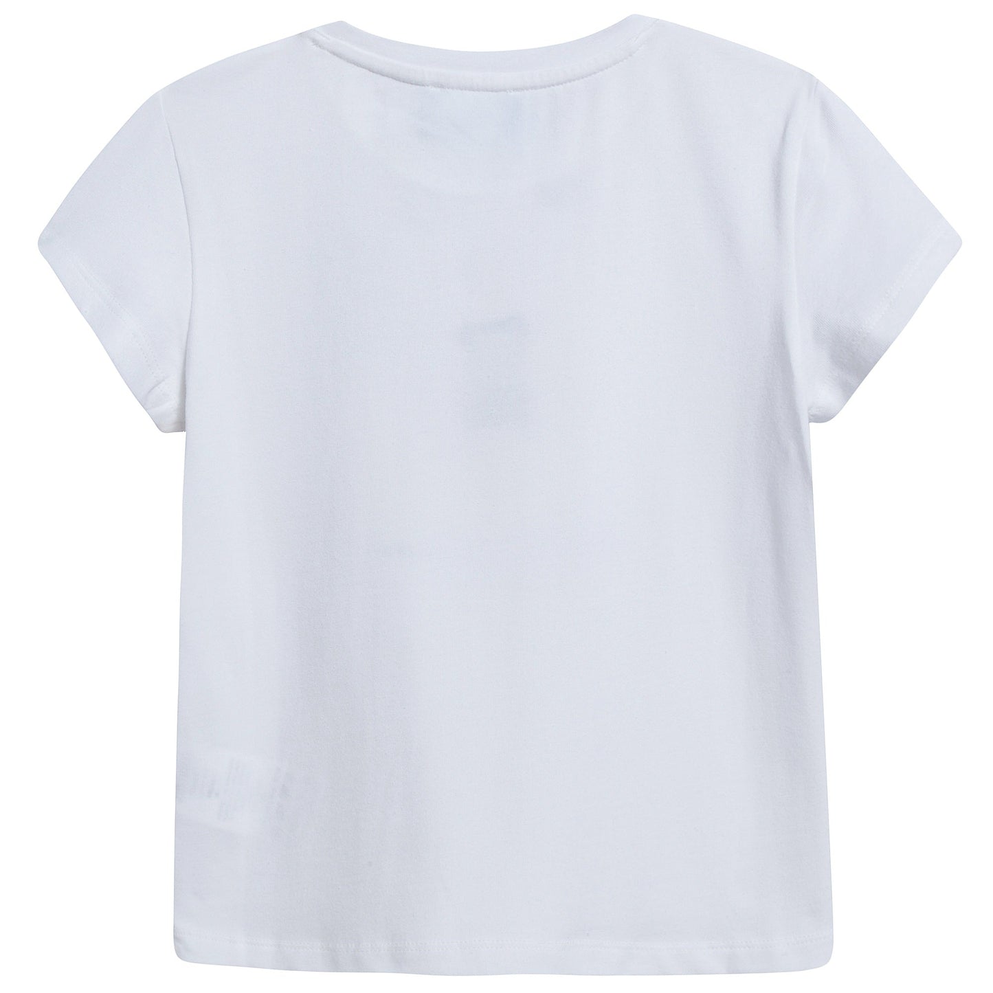Girls White "Girls Printed" Cotton T-shirt