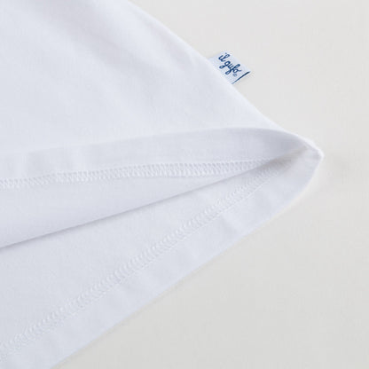 Boys White T-shirt with Contrasting Blue Pocket