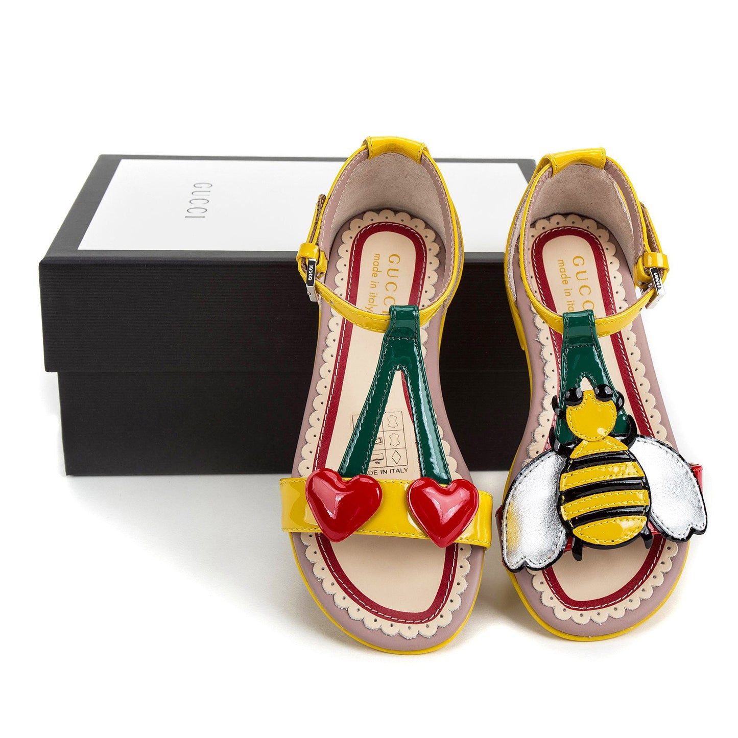 Girls Yellow Patent Leather Sandals