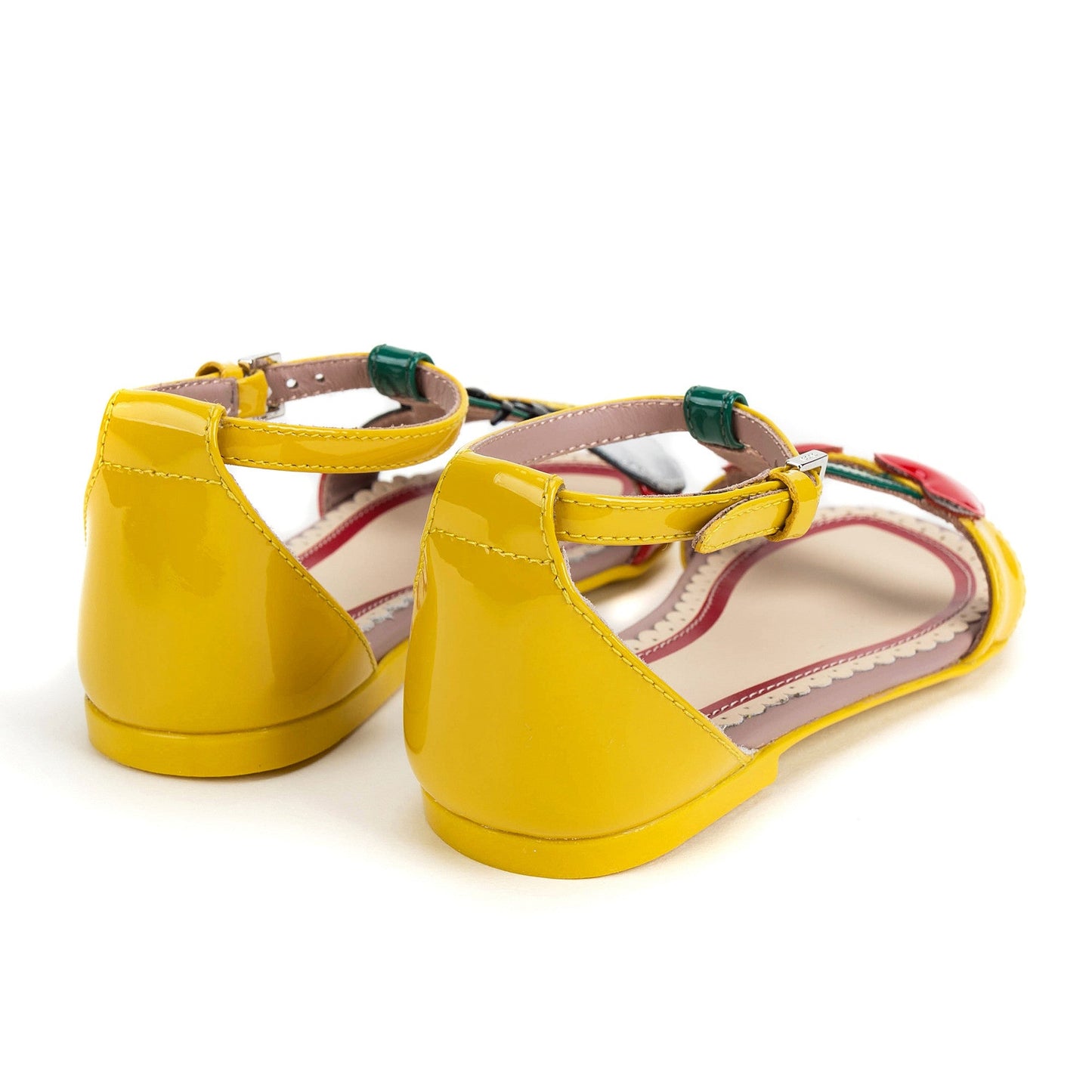 Girls Yellow Patent Leather Sandals