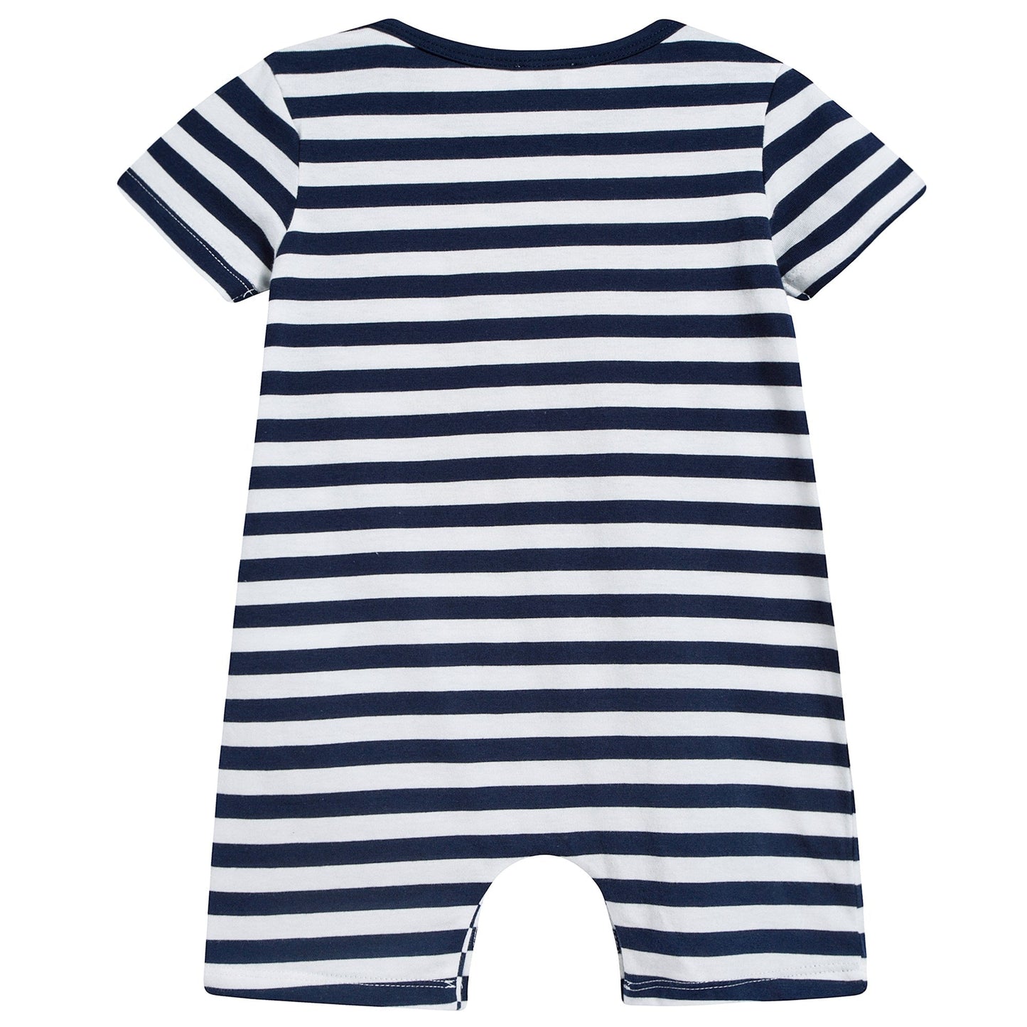 Baby Boys Bloe Stripes Cotton Teddy Bear Babysuit