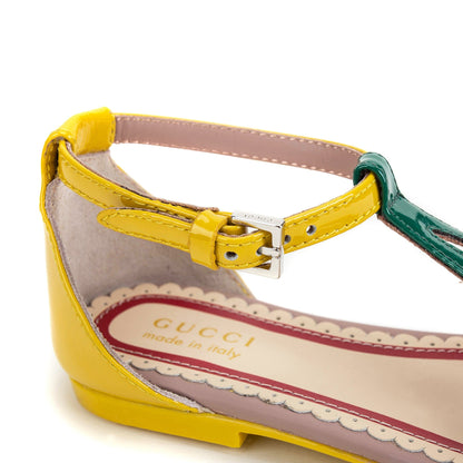 Girls Yellow Patent Leather Sandals
