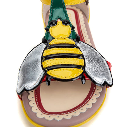 Girls Yellow Patent Leather Sandals