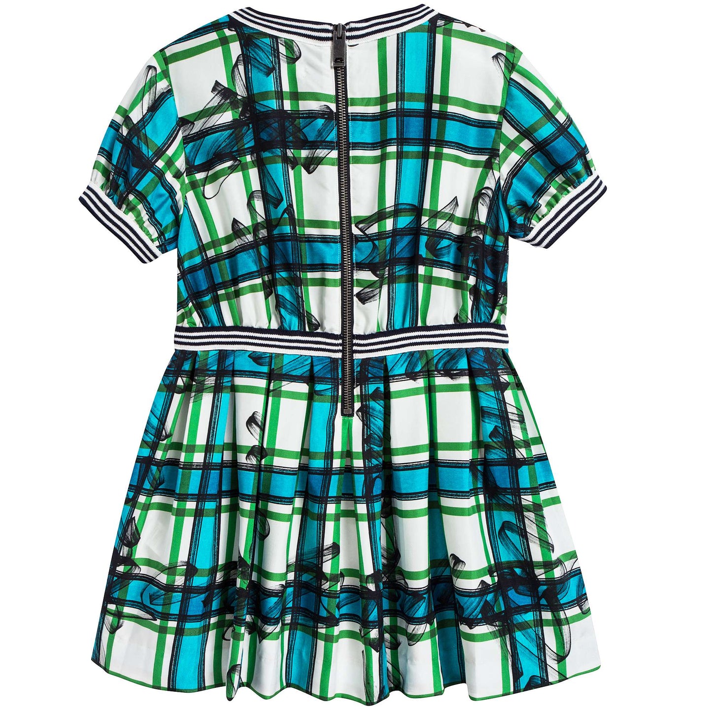 Girls Aqua Blue Mulberry Silk Dress