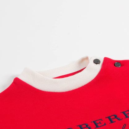 Baby Girls Bright Orange Red Cotton Sweatshirt