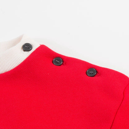 Baby Girls Bright Orange Red Cotton Sweatshirt