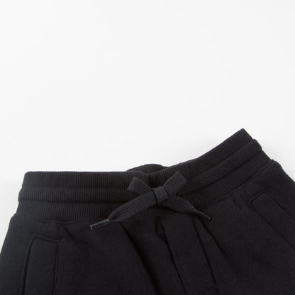Boys Black Cotton Tracksuit Trousers