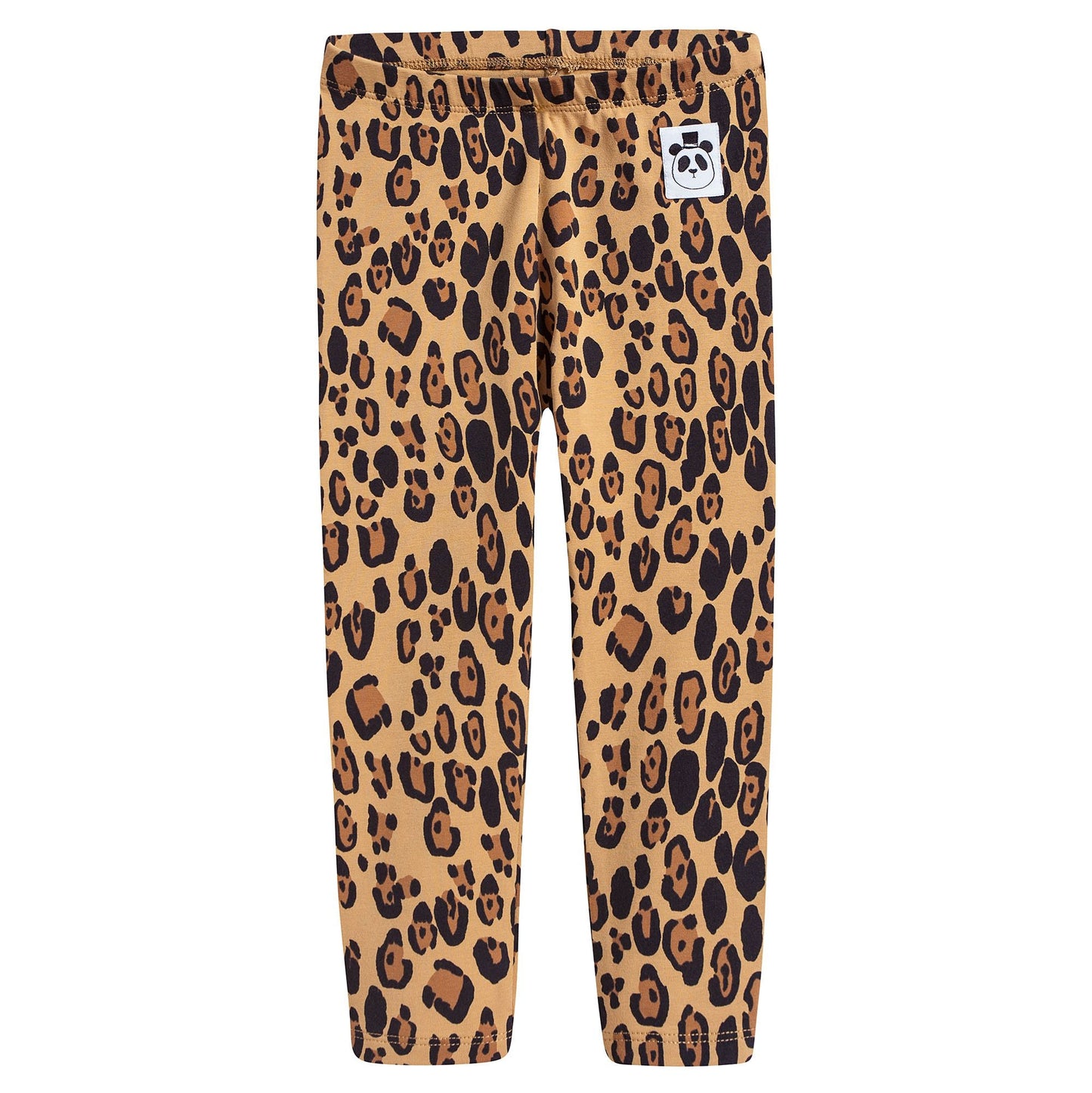 Girls Beige Basic Leopard Leggings