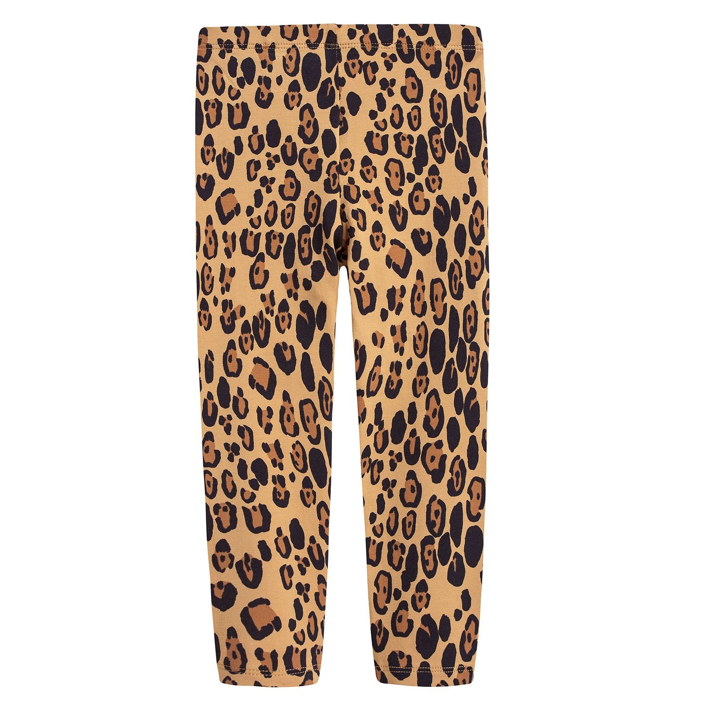 Girls Beige Basic Leopard Leggings