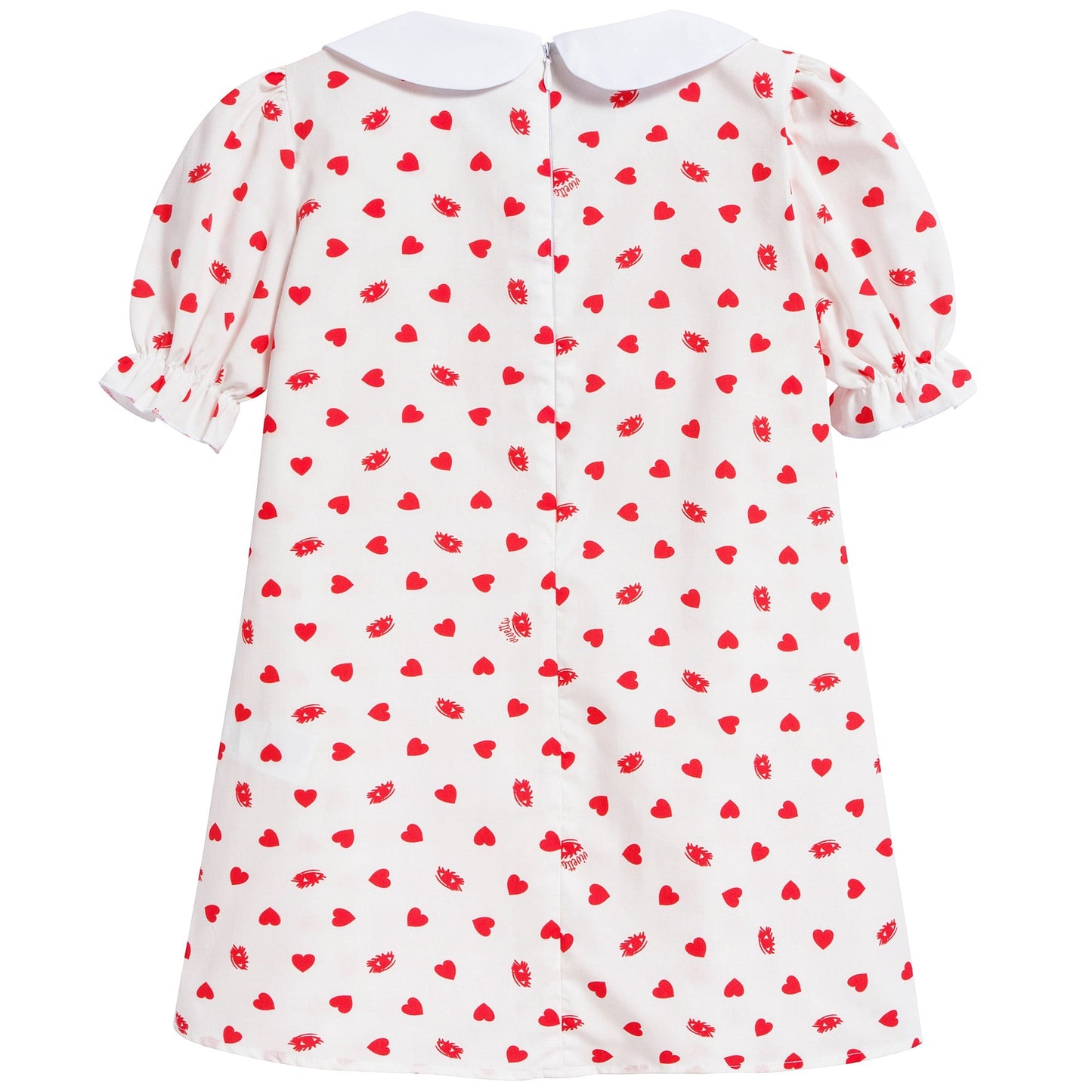 Girls Beige Collar And Embroidery Cotton Woven Dress