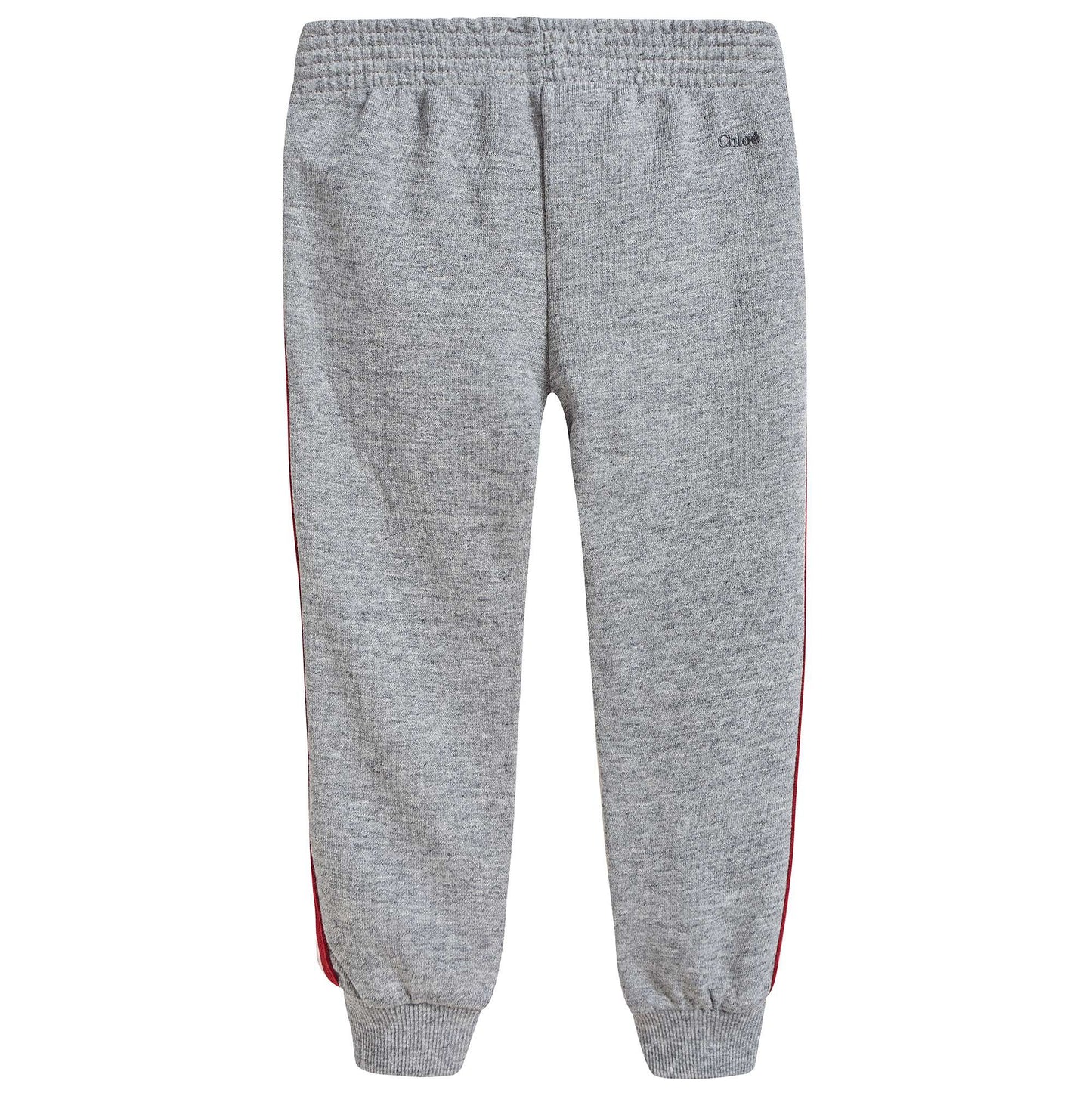 Girls Grey Cotton Tracksuit Trousers
