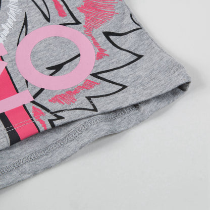 Girls Grey Big Tiger Printed Cotton T-Shirt