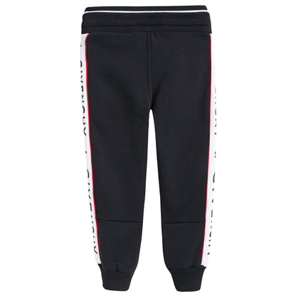 Boys Black Logo Tracksuit Trousers