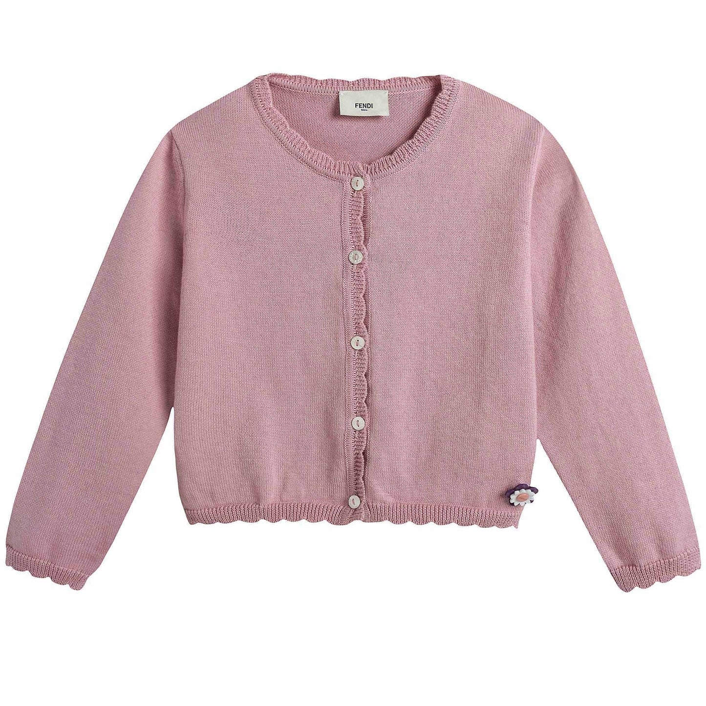 Baby Girls Light Pink Cotton Knitted Cardigan